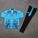 Conjunto entrenamiento hombre SSC Napoli temporada 2025 2026 oficial azul sudadera y pantalón negro técnica transpirable pro serie a kit partenopeo.