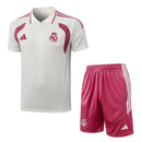 Conjunto Real Madrid 26/27 Polo Blanca y Pantalón Rosa - TIENDA HINCHA FUTBOLERO