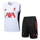 Liverpool 2025, Conjunto Liverpool 25/26, Entrenamiento Liverpool sin mangas, Ropa Liverpool blanca, Kit entrenamiento Premier League, Camiseta regata Liverpool, Calidad 1.1 Liverpool, Nueva colección 2025, Regalo fútbol hombre, Tienda Hincha Futbolero.