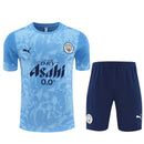 Conjunto entrenamiento hombre Manchester City temporada 2025 2026 oficial azul camiseta y pantalón técnica transpirable pro premier league.