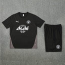 Conjunto entrenamiento hombre Manchester City temporada 2025 2026 oficial negro camiseta y pantalón técnica transpirable pro premier league.