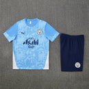 Conjunto entrenamiento hombre Manchester City temporada 2025 2026 oficial azul camiseta y pantalón técnica transpirable pro premier league.