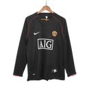 Camiseta hombre Manchester United temporada 2007 2008 segunda equipación negra manga larga franja roja trasera retro calidad 1.1 premium Tienda Hincha Futbolero. Manchester United 2007, Manchester United 2008, Camiseta Man Utd negra, Ropa Manchester United retro, Camiseta United manga larga, Calidad 1.1 United, Cristiano Ronaldo 2008, Tienda Hincha Futbolero, Man Utd Retro Jersey 07/08.