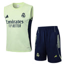 Conjunto entrenamiento hombre Real Madrid temporada 2025 2026 camiseta sin mangas verde y pantalón corto azul marino calidad 1.1 oficial, Real Madrid 2025, Conjunto entrenamiento Madrid, Real Madrid verde, Ropa entrenamiento barata, Calidad 1.1 Real Madrid, Madrid Training 25/26, Kit sin mangas Madrid, Tienda Hincha Futbolero, Valdebebas Style.