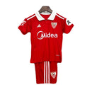 Conjunto infantil Sevilla FC equipación 2025 2026 niños kit completo camiseta roja y pantalón corto oficial fútbol niños sevillistas 25/26.