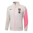 Sudadera hombre FC Barcelona temporada 2025 2026 color beige oficial fútbol Barça técnica sin capucha transpirable entrenamiento urbana premium crema.