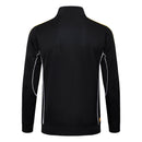 Sudadera hombre Real Madrid temporada 2025 2026 color negra con detalles amarillos oficial fútbol merengue técnica transpirable entrenamiento urbana black yellow.